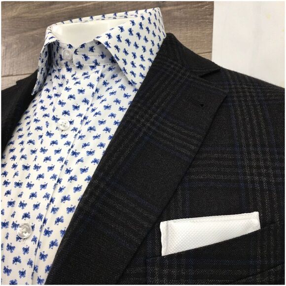 JOSEPH ABBOUD Mens Blazer Sport Coat‎ Casual Jacket Size 44R Gray Blue Wool Suit - Picture 2 of 13